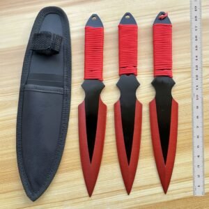 Practice Throwing Knife Set YF122 – 3-Piece, Red accent